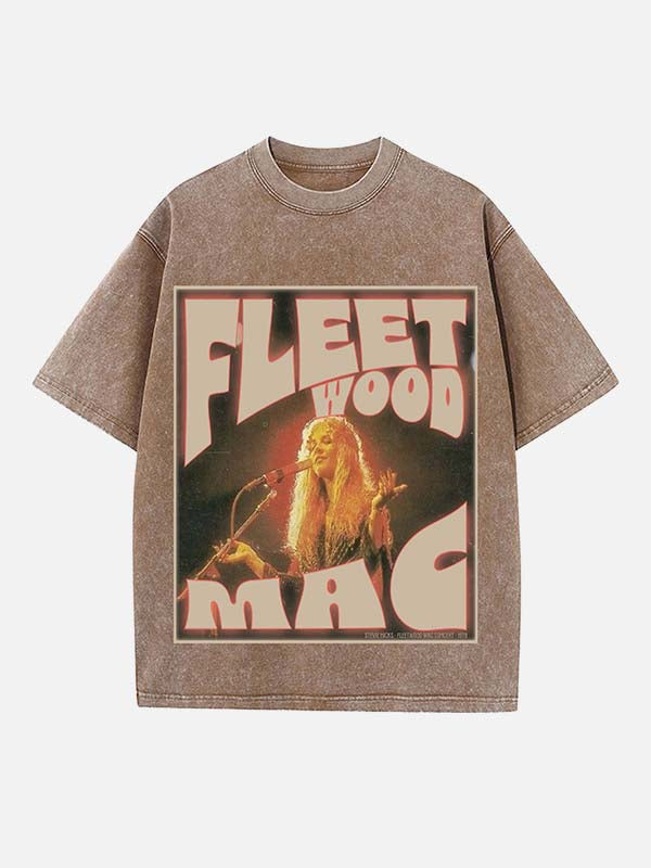 Fleetwood Mac Print Round Neck T-shirt