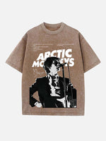 Arctic Monkeys Print Round Neck T-shirt