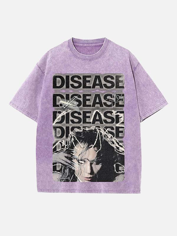 Lady Gaga Print Round Neck T-shirt