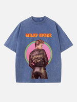 Miley Cyrus Print Round Neck T-shirt