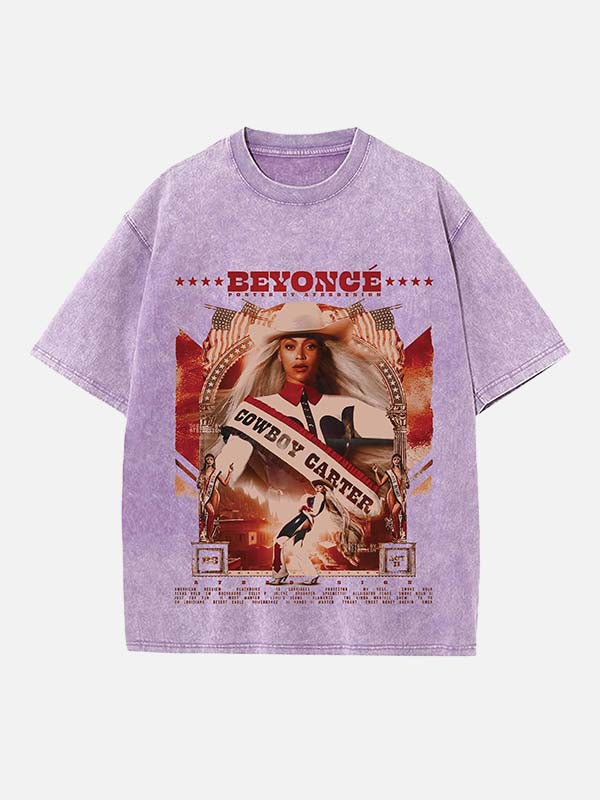 Beyoncé Print Round Neck T-shirt