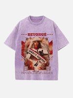 Beyoncé Print Round Neck T-shirt