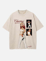 Christina Aguilera Print Round Neck T-shirt