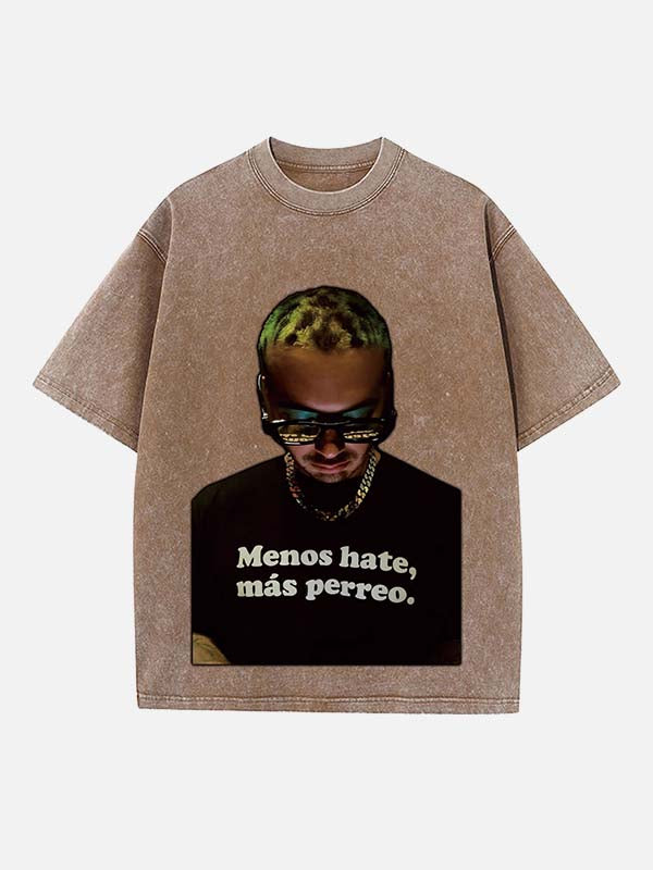 J Balvin Print Round Neck T-shirt