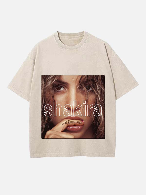 Shakira Print Round Neck T-shirt