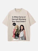 Miley Cyrus Print Round Neck T-shirt