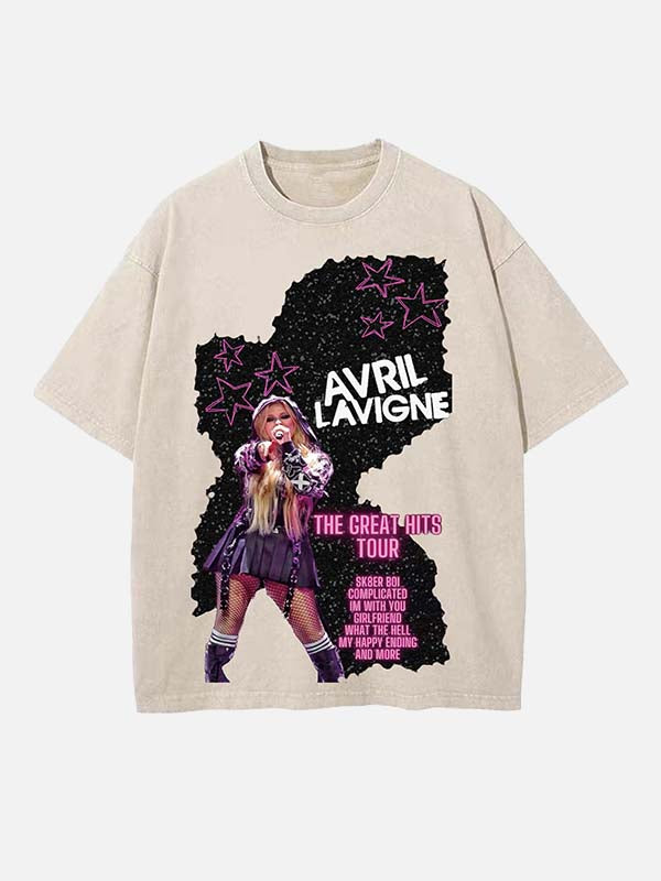 Avril Lavigne Print Round Neck T-shirt