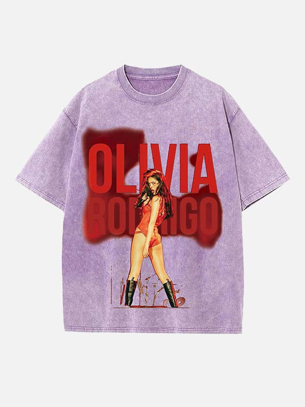 Olivia Rodrigo Print Round Neck T-shirt