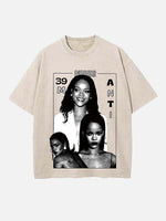 Rihanna Print Round Neck T-shirt