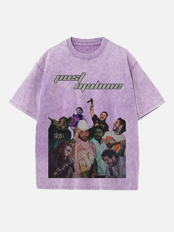 Post Malone Print Round Neck T-shirt