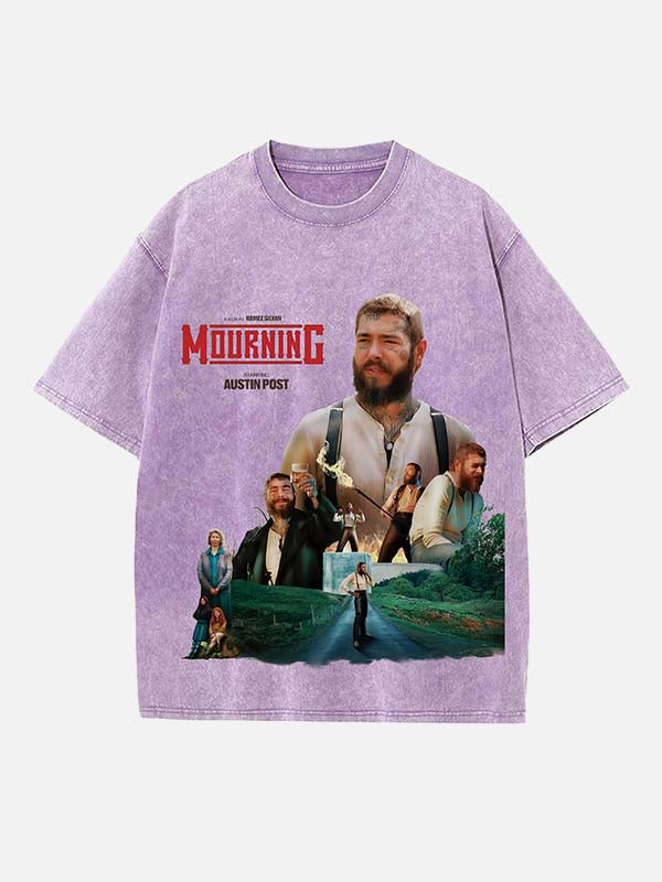 Post Malone Print Round Neck T-shirt