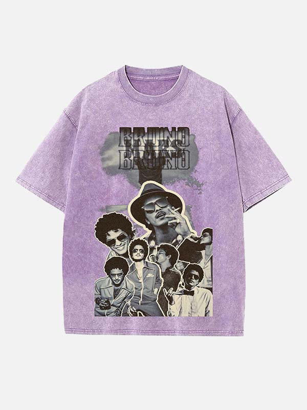 Bruno Mars Print Round Neck T-shirt