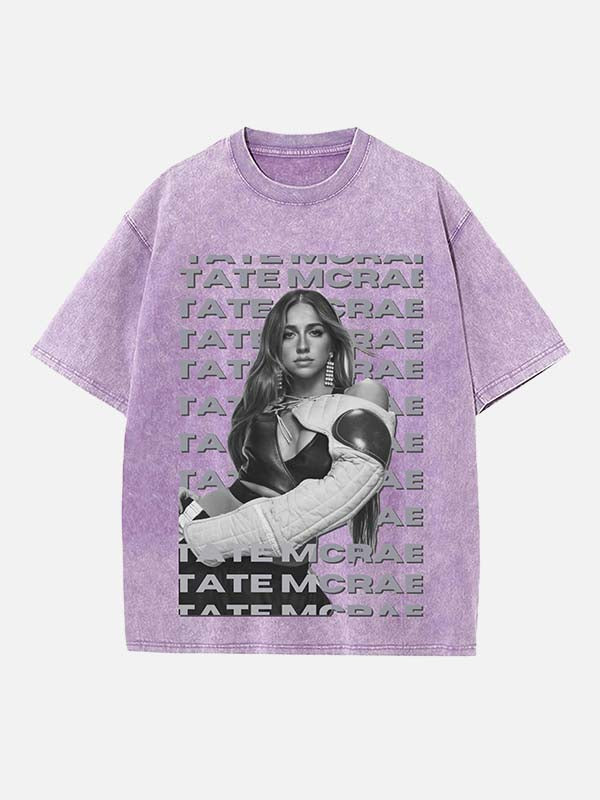 Tate McRae Print Round Neck T-shirt