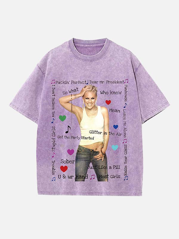 P!nk Print Round Neck T-shirt
