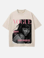 Rihanna Print Round Neck T-shirt