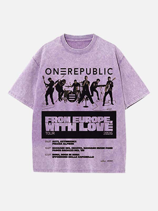 OneRepublic Print Round Neck T-shirt