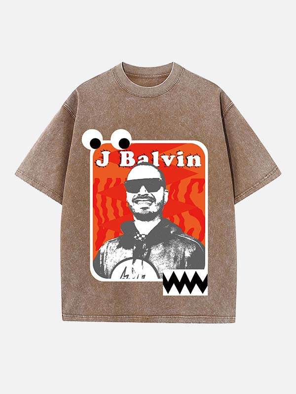 J Balvin Print Round Neck T-shirt