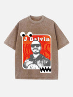 J Balvin Print Round Neck T-shirt