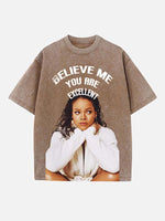 Rihanna Print Round Neck T-shirt