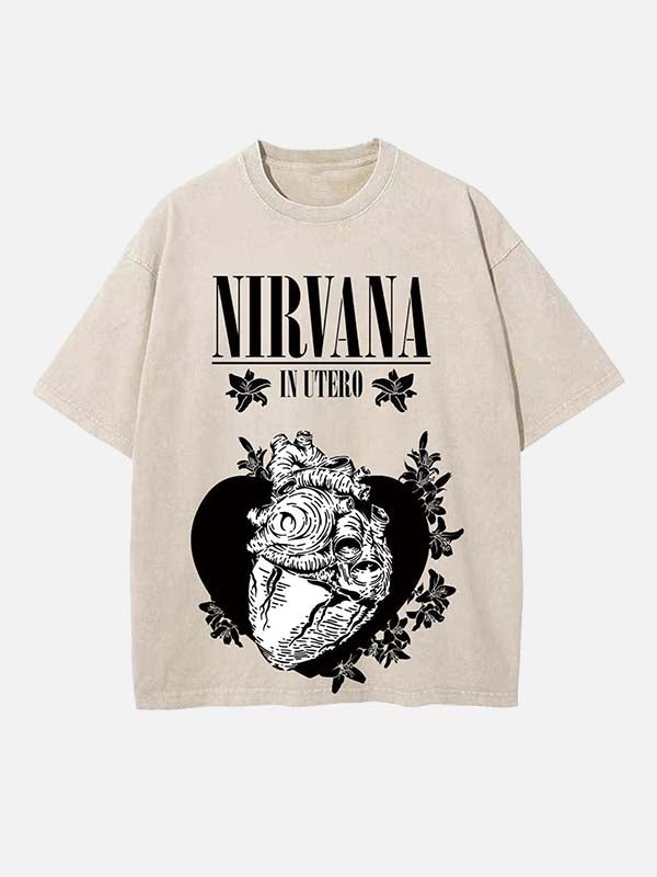 NIRVANA Print Round Neck T-shirt