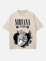 NIRVANA Print Round Neck T-shirt