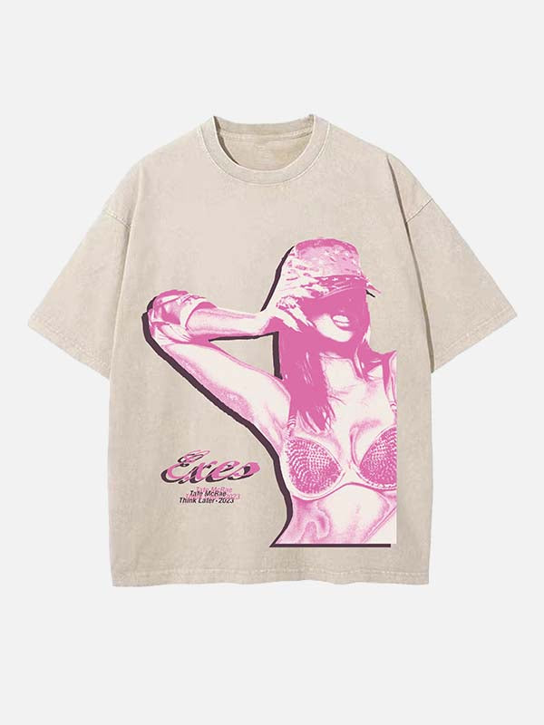 Tate McRae Print Round Neck T-shirt