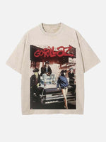 Gorillaz Print Round Neck T-shirt