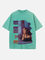 Selena Gomez Print Round Neck T-shirt