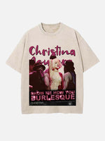 Christina Aguilera Print Round Neck T-shirt