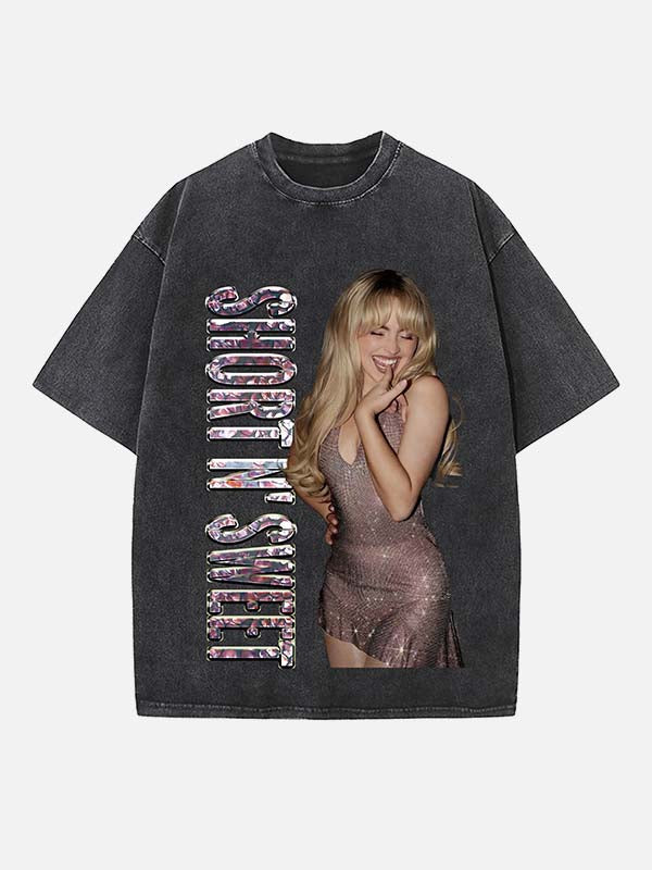 Sabrina Carpenter Print Round Neck T-shirt