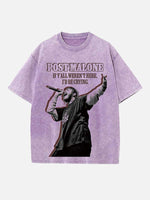 Post Malone Print Round Neck T-shirt