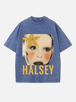 Halsey Print Round Neck T-shirt