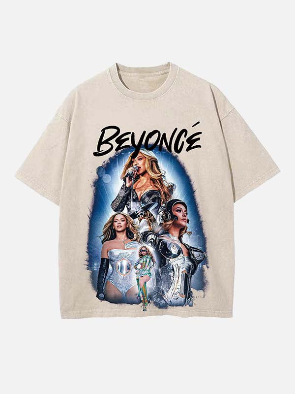Beyoncé Print Round Neck T-shirt