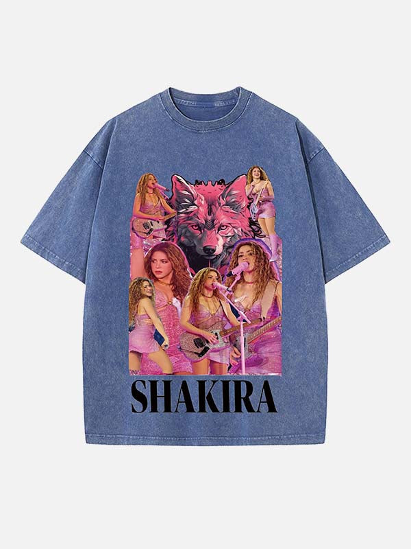 Shakira Print Round Neck T-shirt