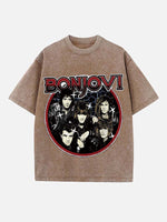 Bon Jovi Print Round Neck T-shirt