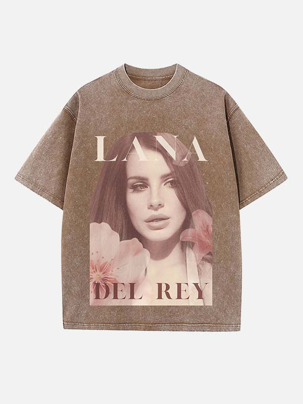 Lana Del Rey Print Round Neck T-shirt