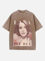 Lana Del Rey Print Round Neck T-shirt
