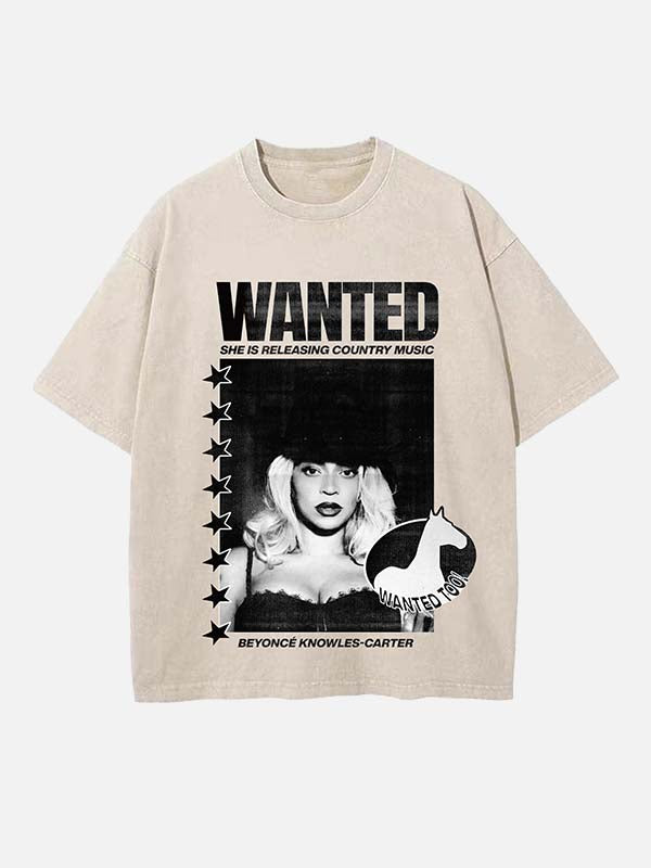 Beyoncé Print Round Neck T-shirt