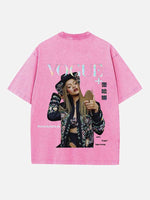 Rihanna Print Round Neck T-shirt