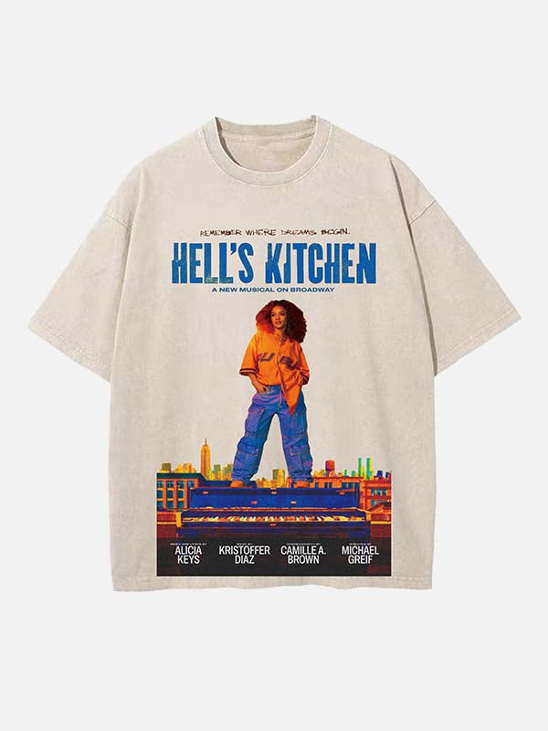 Alicia Keys Print Round Neck T-shirt