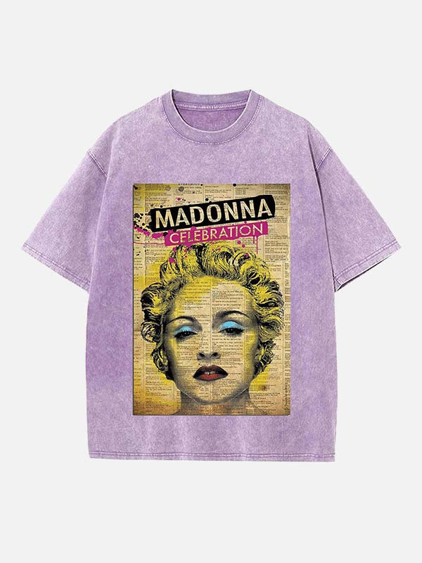 Madonna Print Round Neck T-shirt