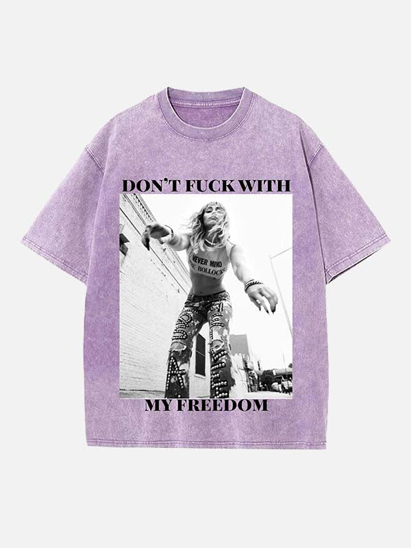 Miley Cyrus Print Round Neck T-shirt