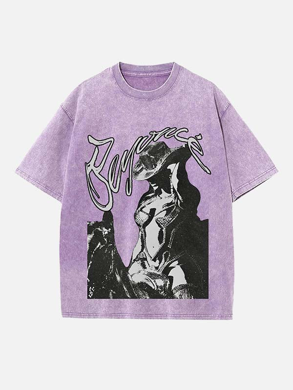 Beyoncé Print Round Neck T-shirt