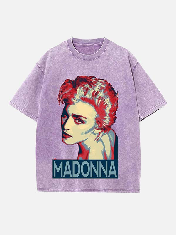 Madonna Print Round Neck T-shirt