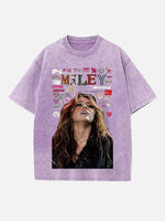 Miley Cyrus Print Round Neck T-shirt