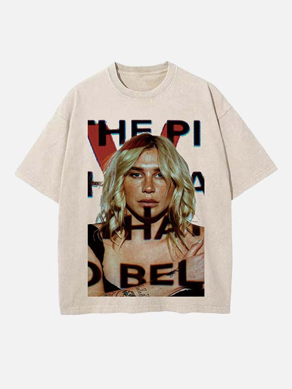 Kesha Print Round Neck T-shirt