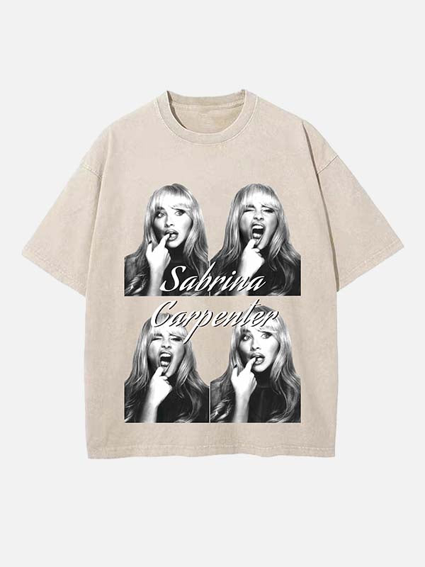 Sabrina Carpenter Print Round Neck T-shirt
