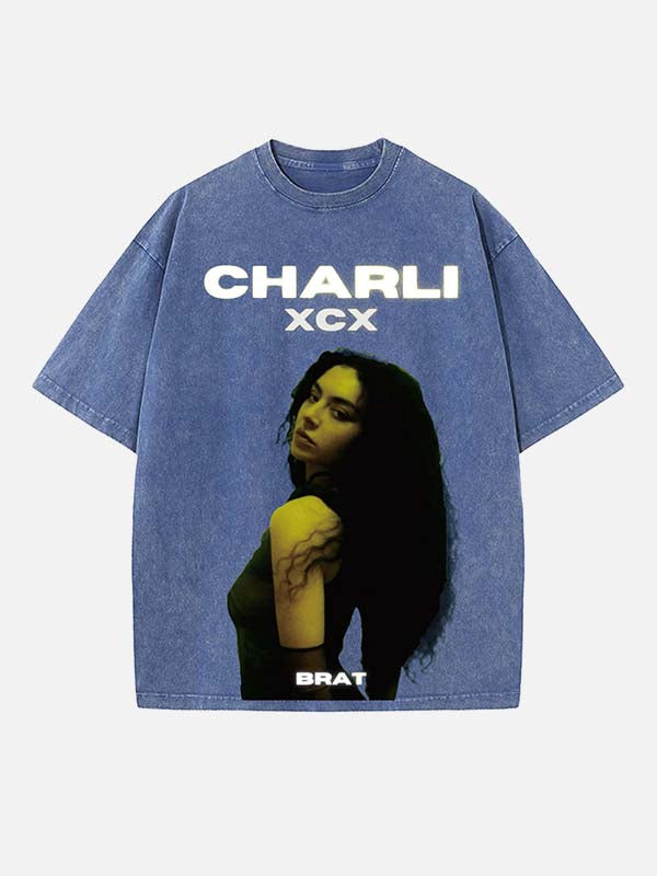 Charli xcx Print Round Neck T-shirt