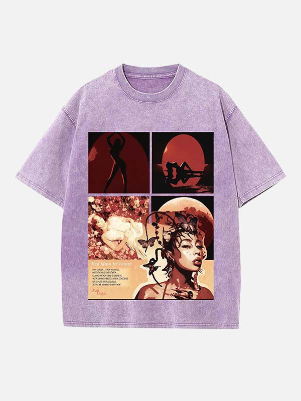 Kali Uchis Print Round Neck T-shirt