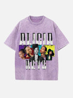 Alicia Keys Print Round Neck T-shirt